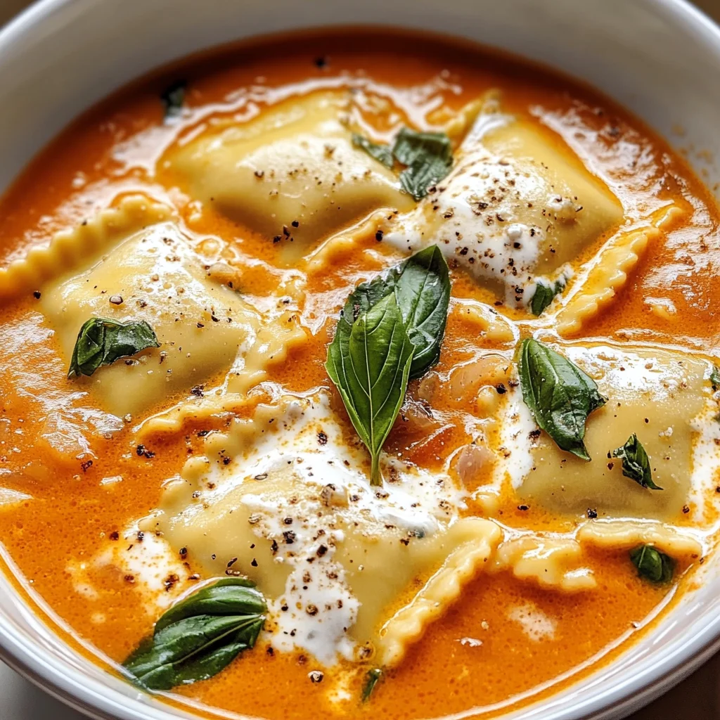 Creamy Tuscan Ravioli Soup