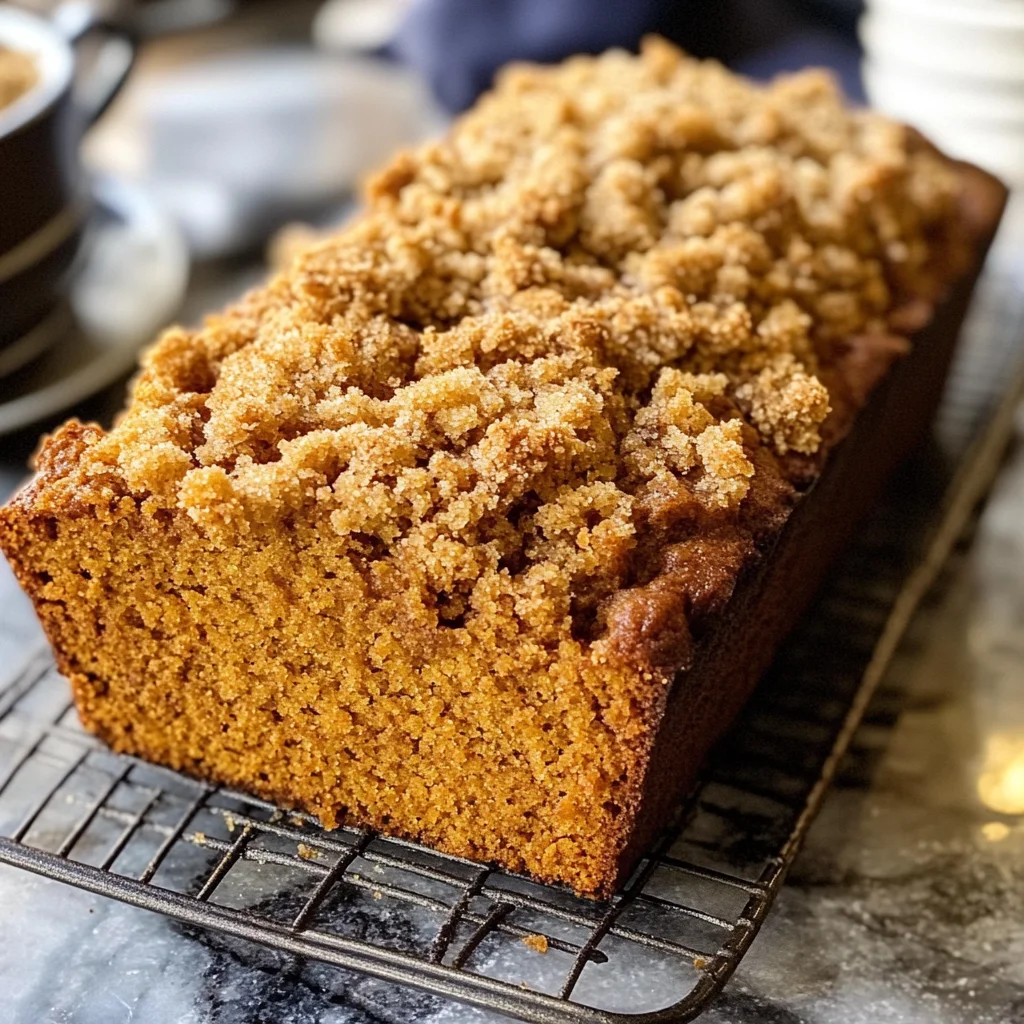 Easy Pumpkin Bread with Crumb Topping