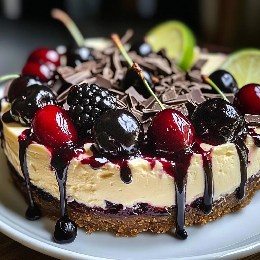 Bourbon Biscuit Cherry Cheesecake Tart