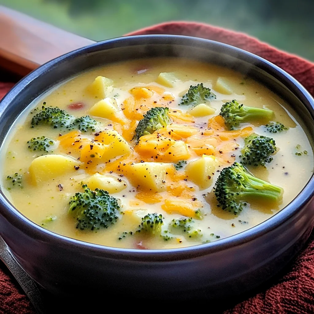 Cheddar Broccoli Potato Soup