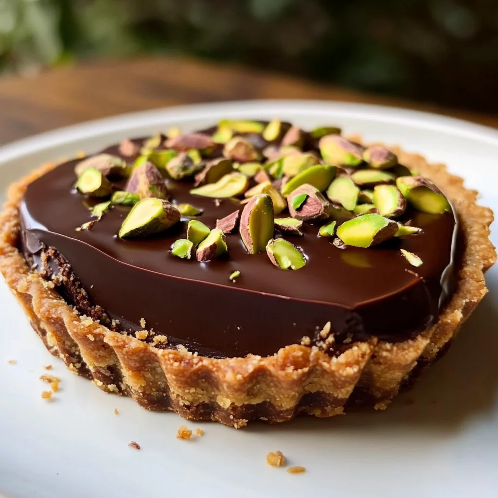 Chocolate Pistachio Ganache Tart Recipe