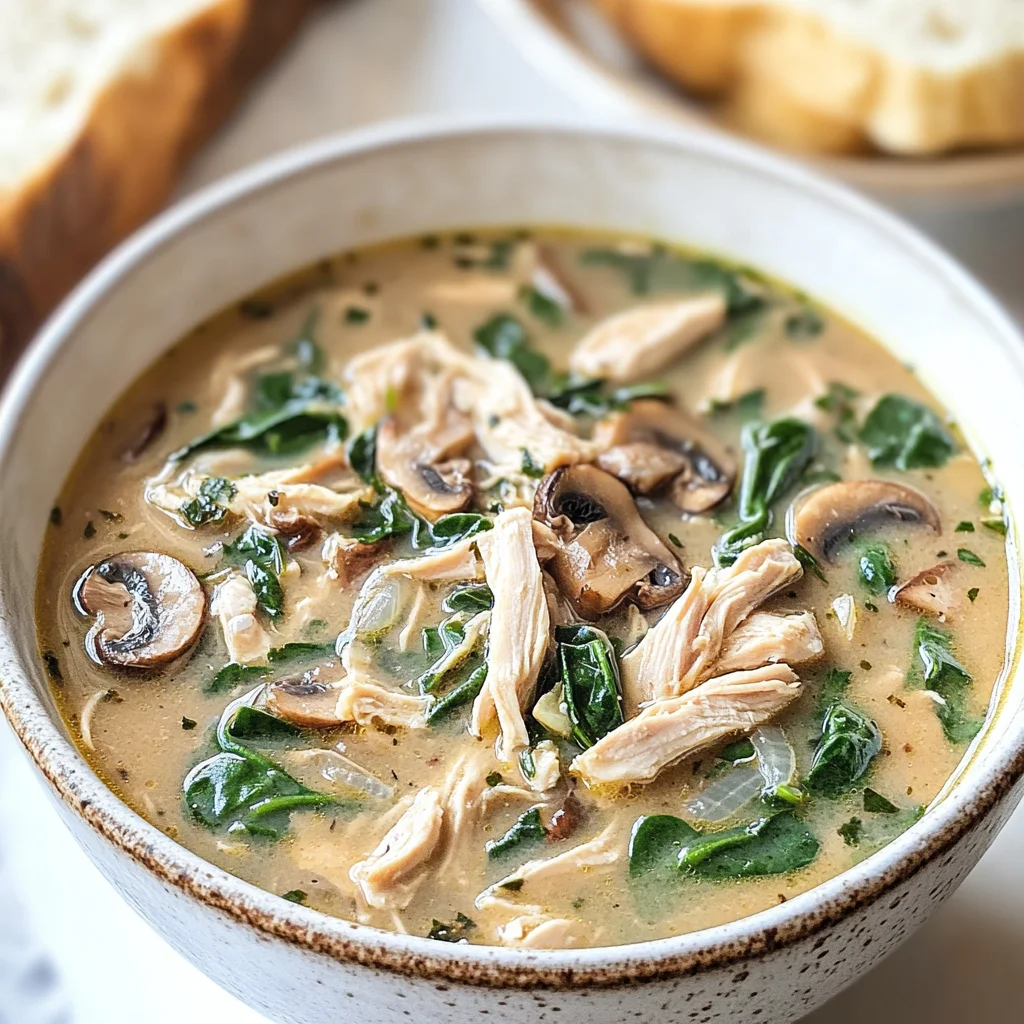 Comforting Rotisserie Chicken and Mushroom Soup