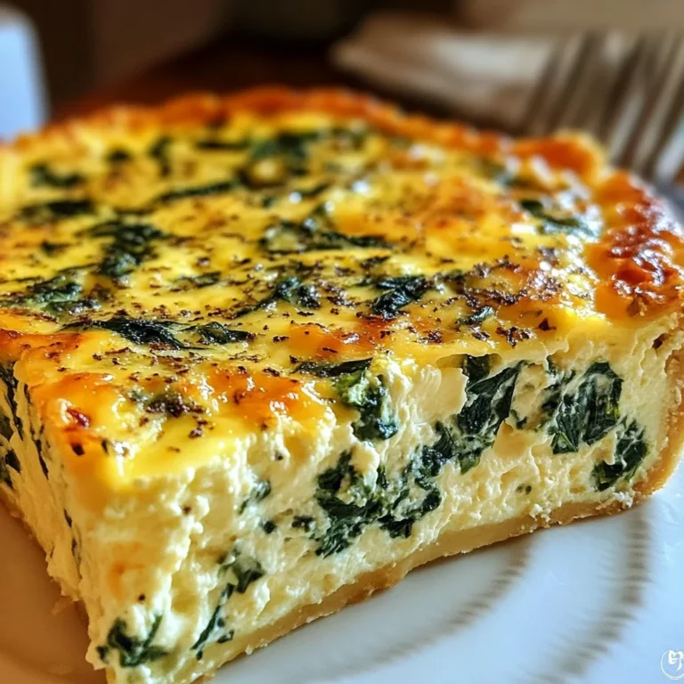 Cottage Cheese and Spinach Crustless Quiche