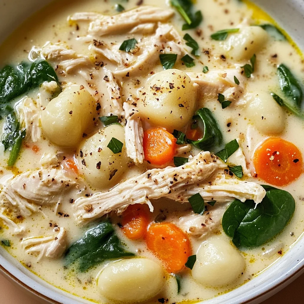 Creamy Crockpot Chicken Gnocchi Soup