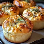 Easy Garlic Rosemary Focaccia Muffins