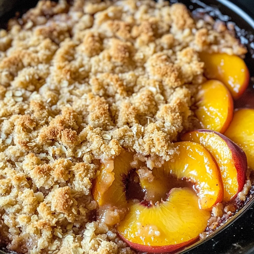 Easy Peach Crisp Recipe (Crispy & Juicy)