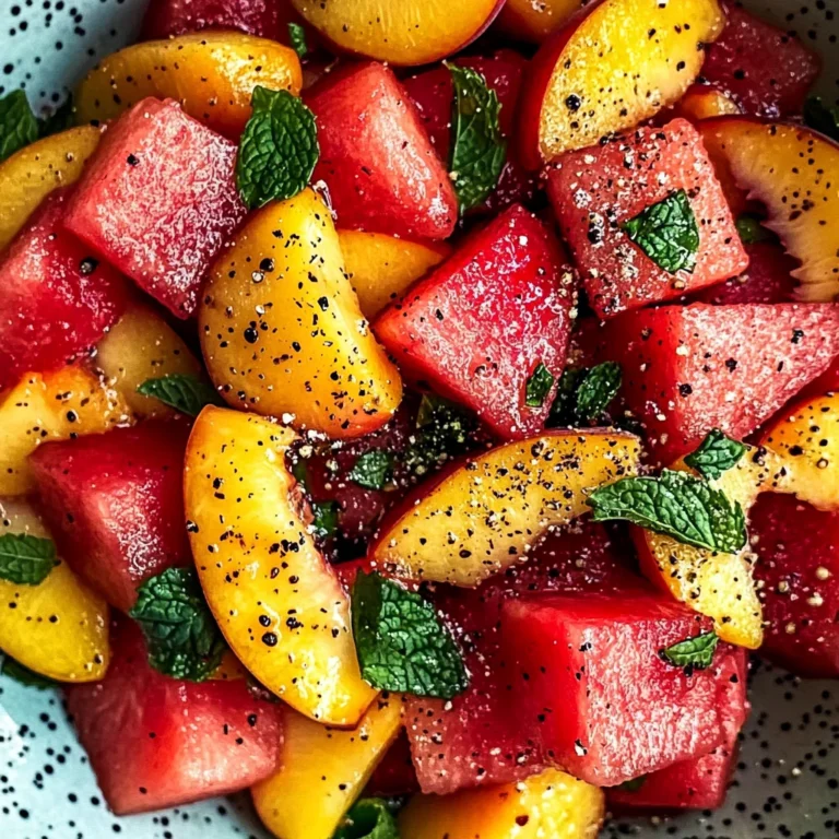 Easy Summer Peach Watermelon Salad