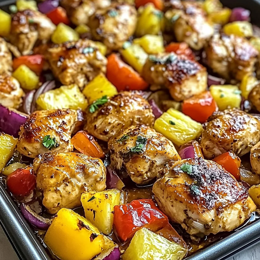 Hawaiian Chicken Sheet Pan Dinner
