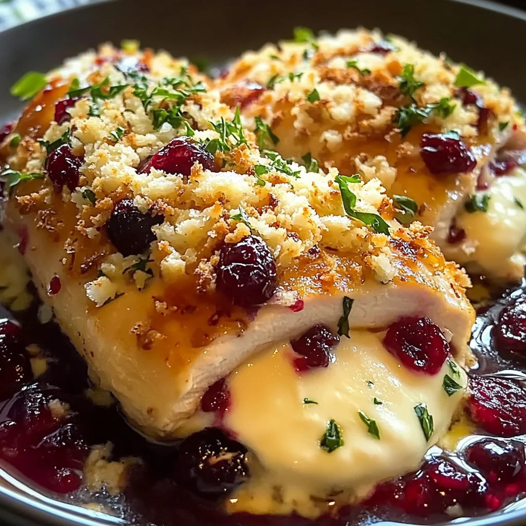 Impressive Cranberry Brie Stuffed Chicken
