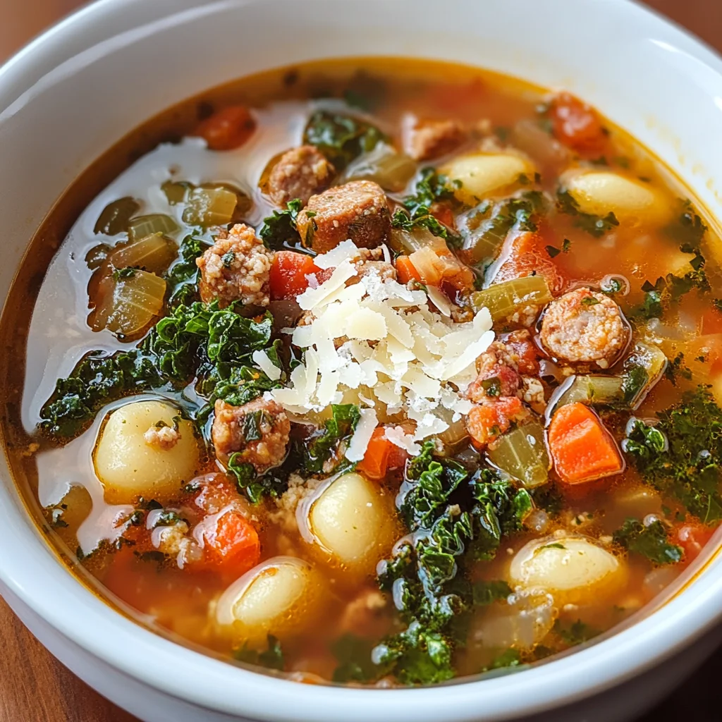 Italian Vegetable Soup with Spicy Sausage