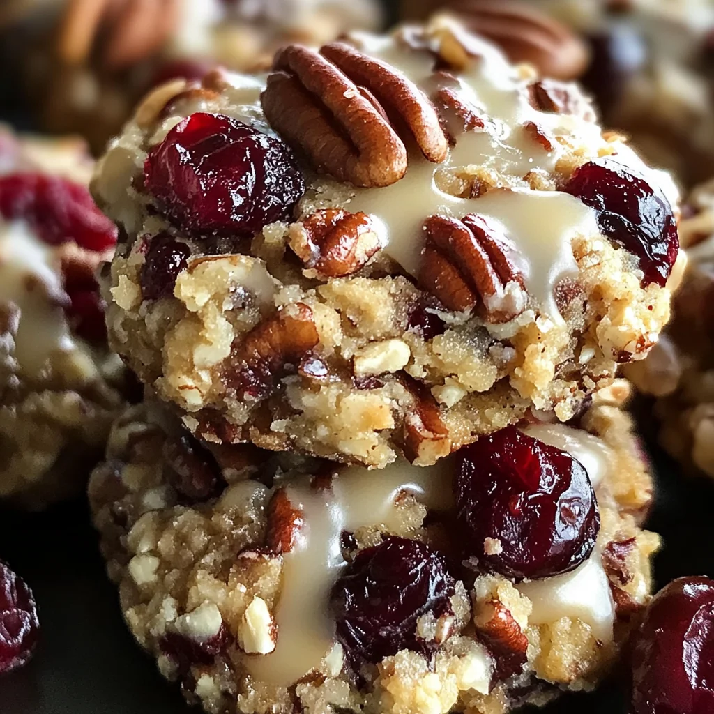 No-Bake Cranberry Pecan Praline Cookies