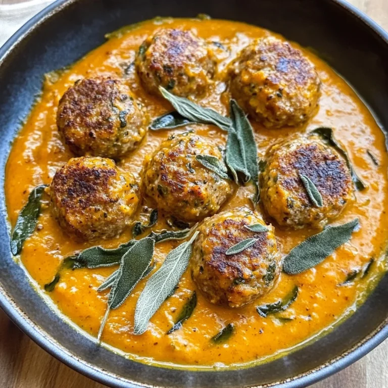 Turkey Meatballs in Pumpkin Sage Sauce