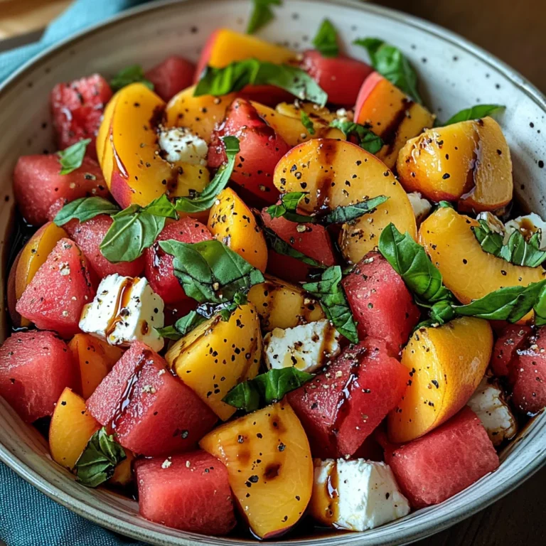 Watermelon Peach Salad – A Refreshing Gourmet Salad