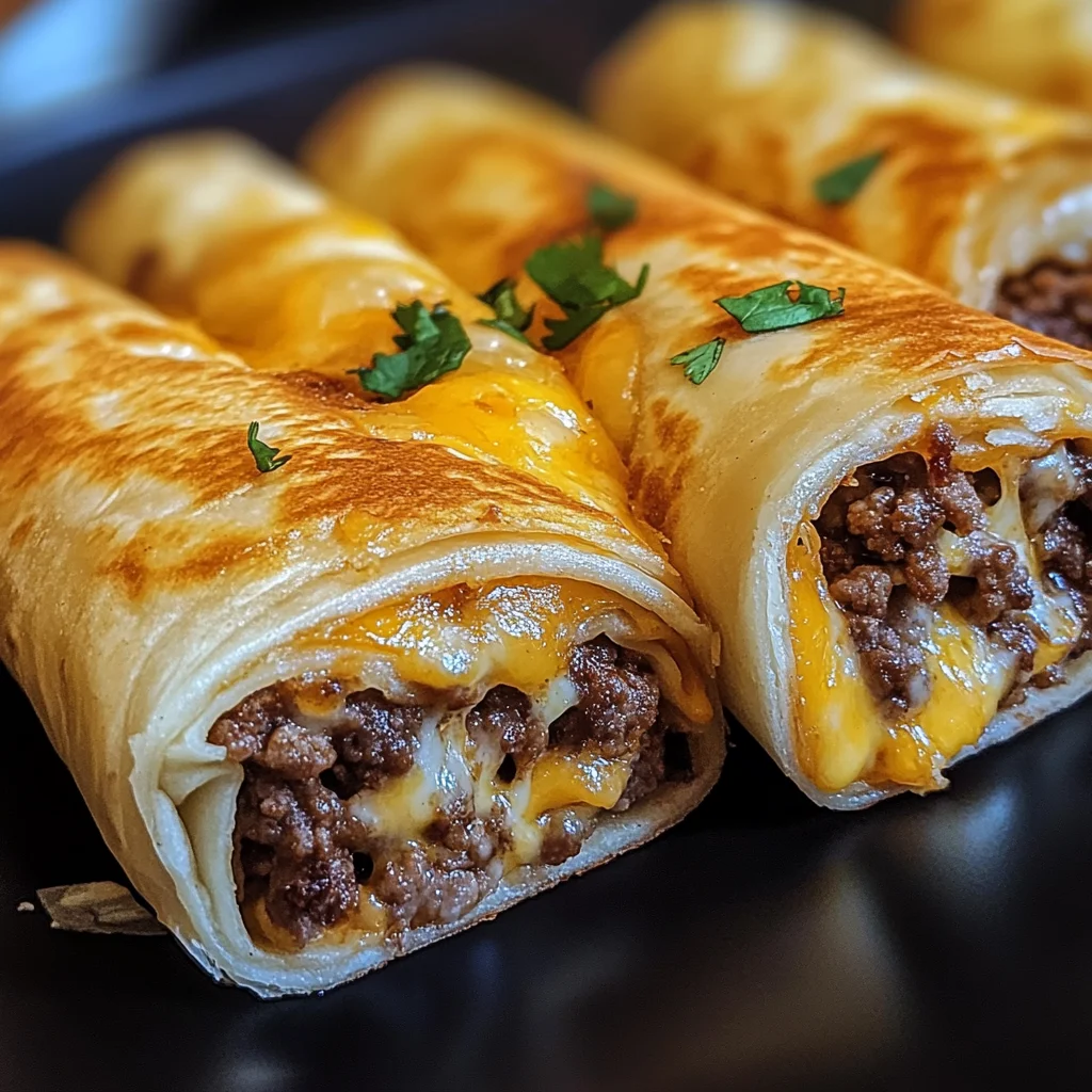 Cheesy Garlic Beef Roll-Ups