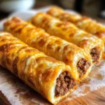 Cheesy Taco Stuffed Breadsticks with Taco Filling