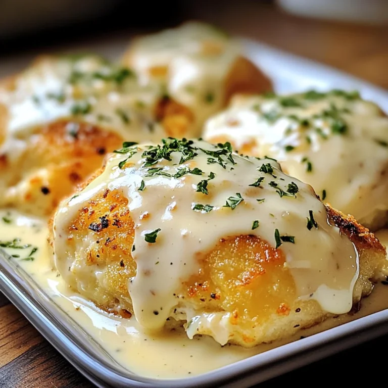 Chicken Pillows with Creamy Parmesan Sauce