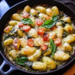 Creamy Pesto Gnocchi with Spinach and Artichokes