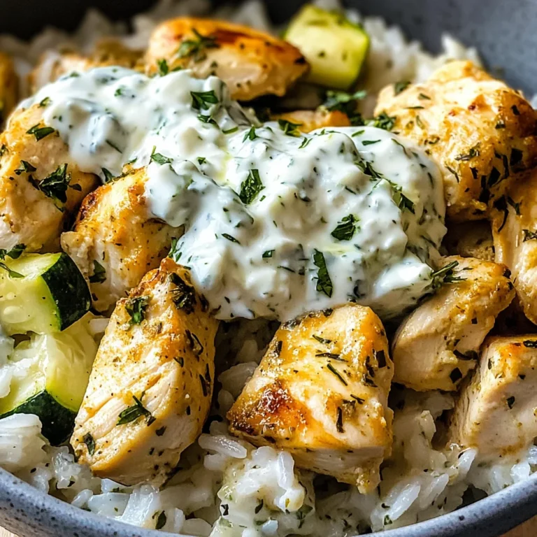 Easy Chicken Tzatziki Rice Bake