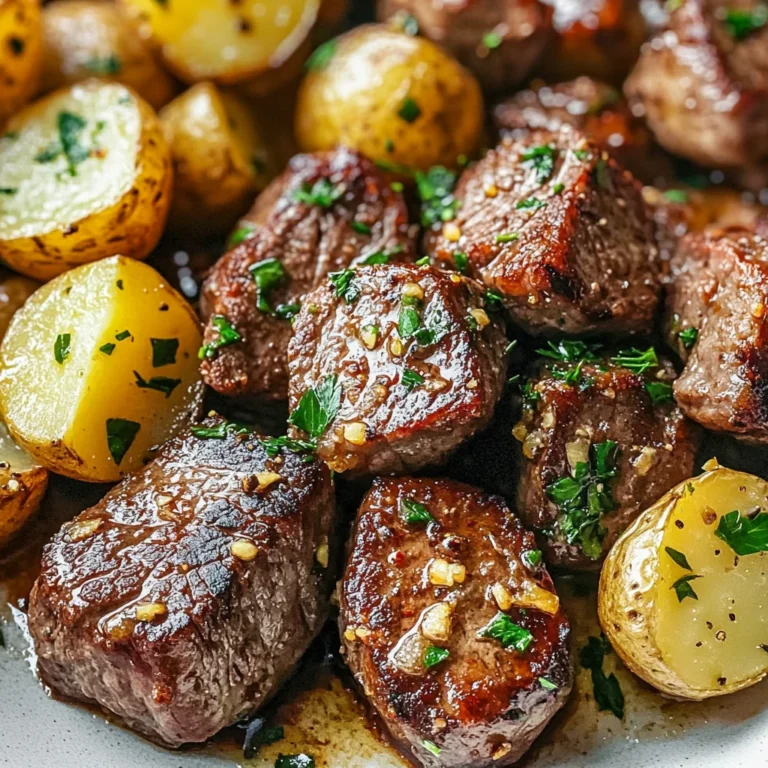 Garlic Steak Bites and Potatoes