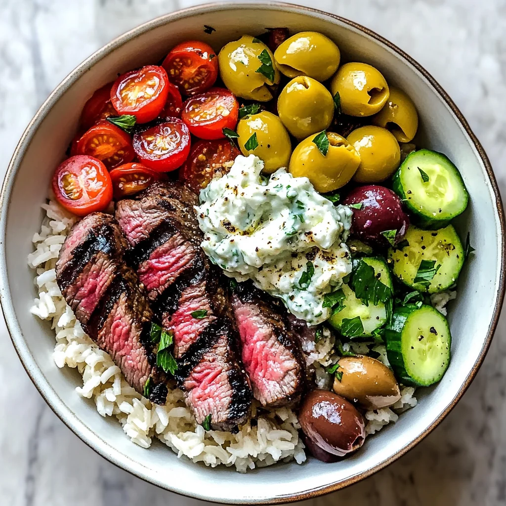Mediterranean Steak Bowl with Tzatziki