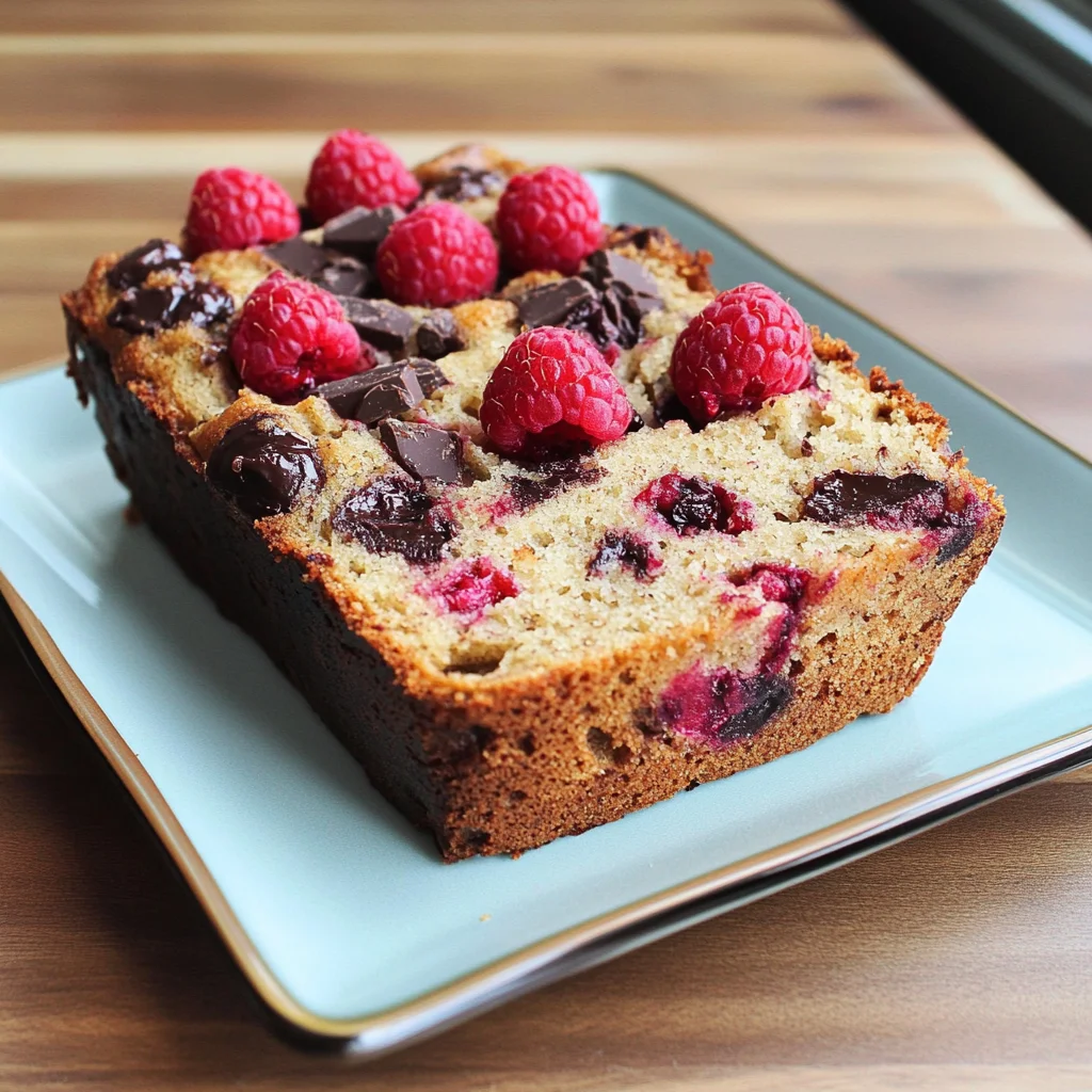 Raspberry Dark Chocolate Banana Bread