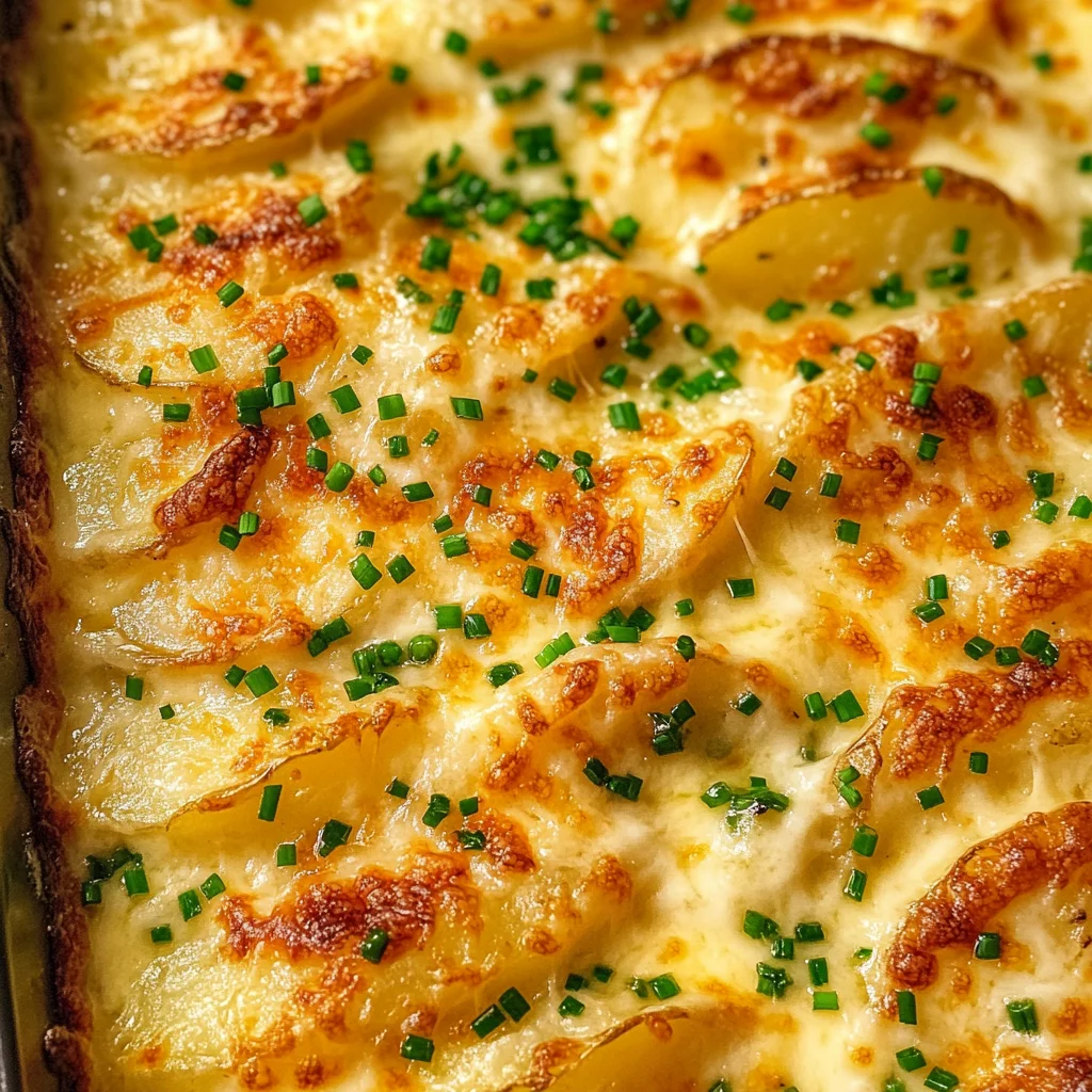 Roasted Garlic Potatoes au Gratin