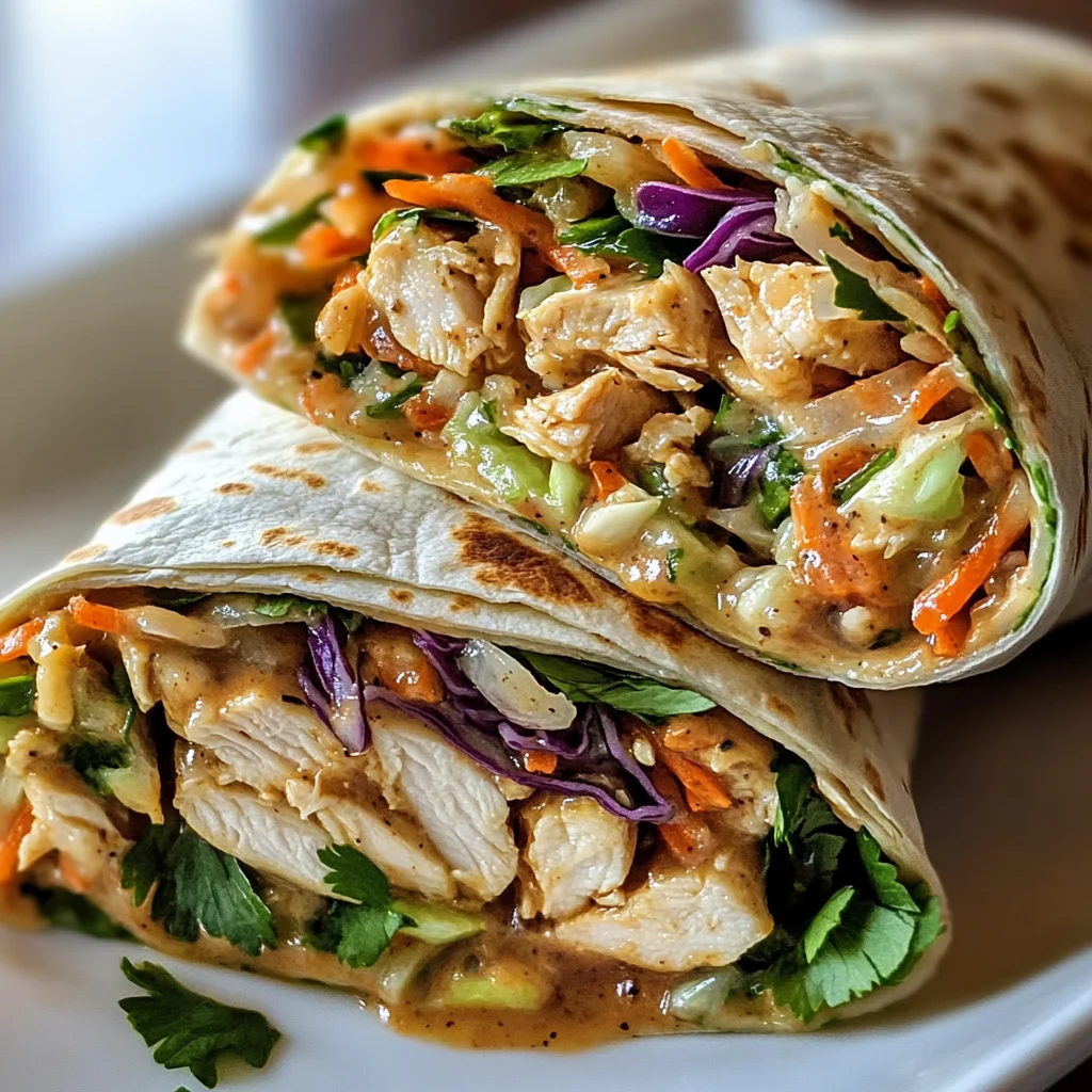 Thai Peanut Chicken Wraps
