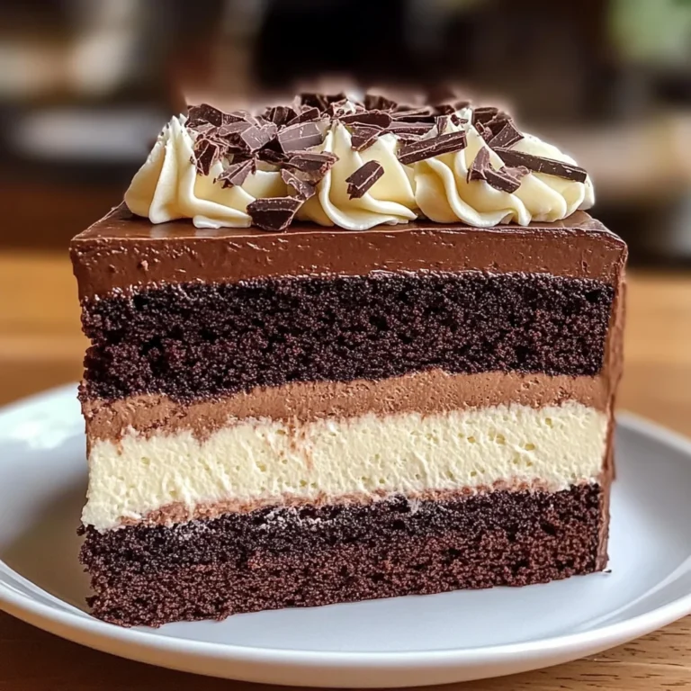 Tuxedo Cake – Triple Chocolate Mousse Cake