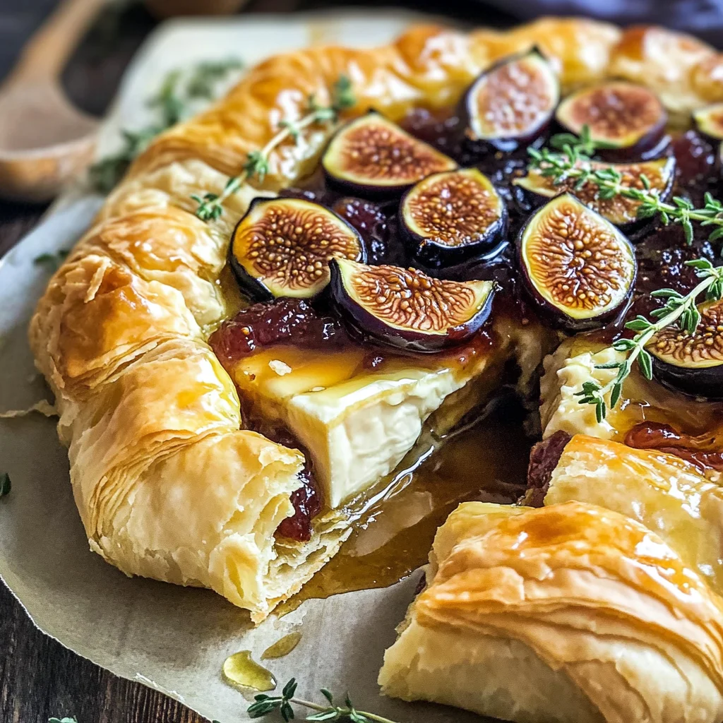 Baked Brie in Puff Pastry with Honey and Fig
