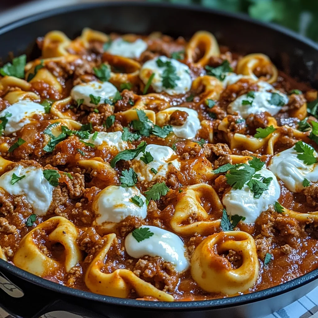 Cheesy Beef Enchilada Tortellini