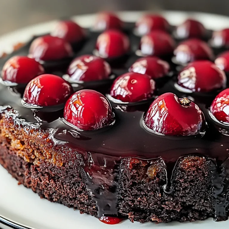 Chocolate Cherry Upside Down Cake 🍒🍫
