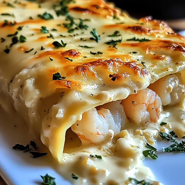 Dive into Decadence: Shrimp & Crab Alfredo Lasagna Roll-Ups You’ll Crave