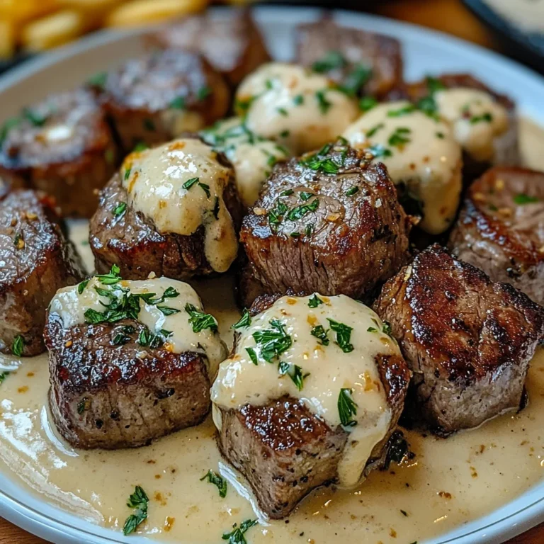 Garlic Butter Steak Bites with a Rich Parmesan Cream Sauce