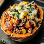 Ground Turkey Stuffed Sweet Potato