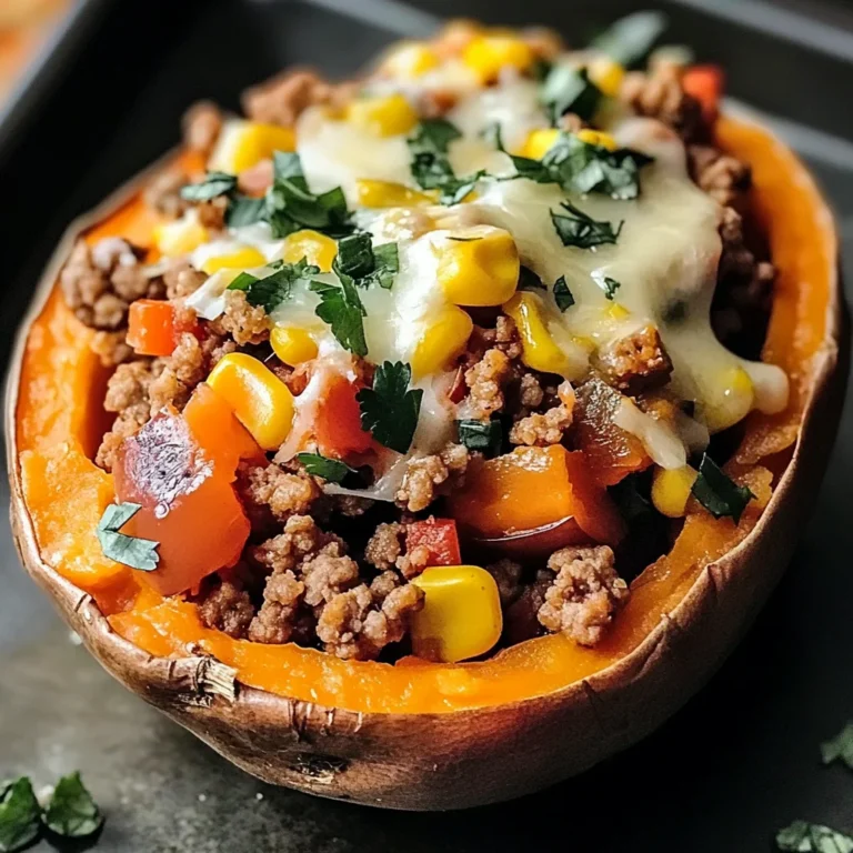Ground Turkey Stuffed Sweet Potato