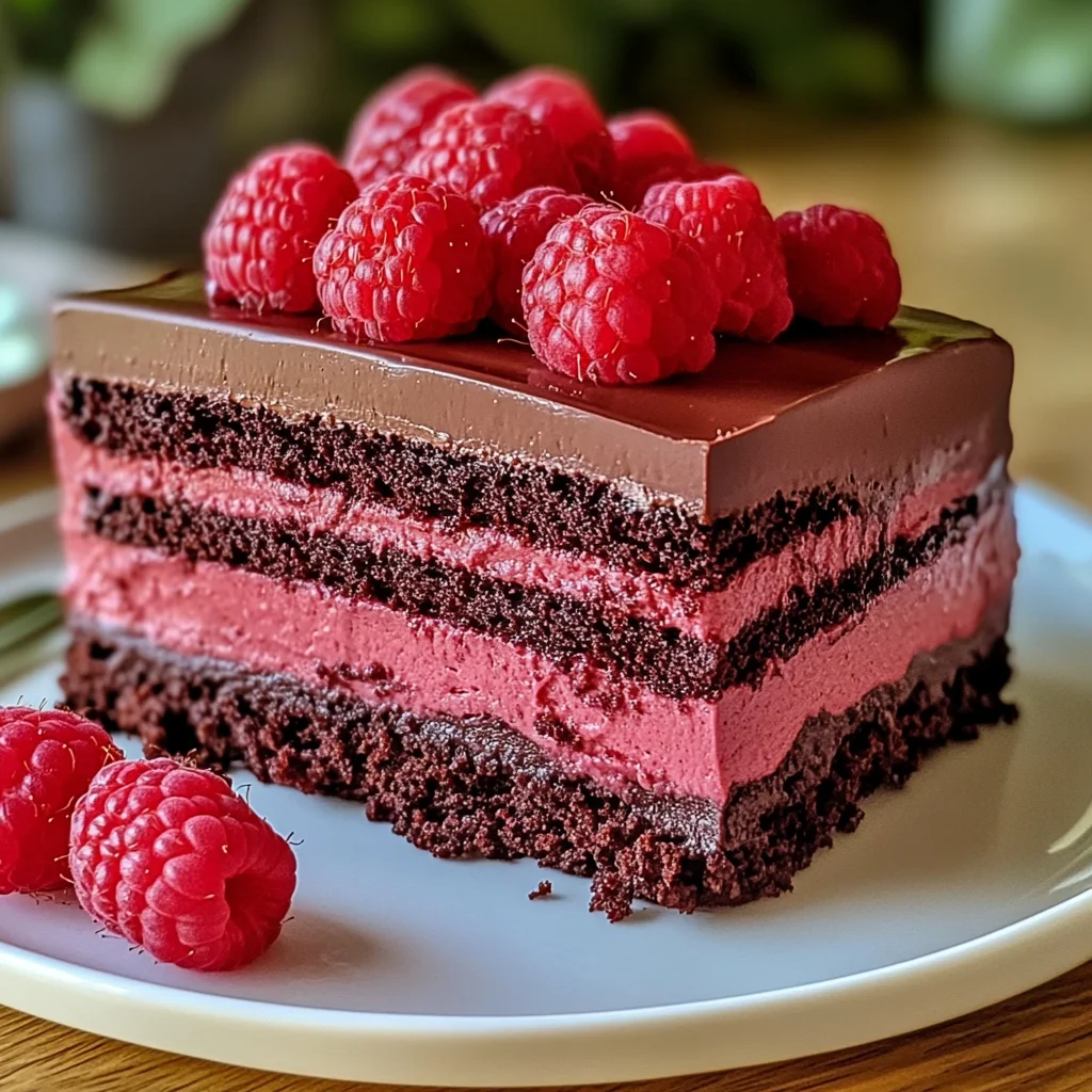 Heavenly Raspberry Chocolate Mousse Cake