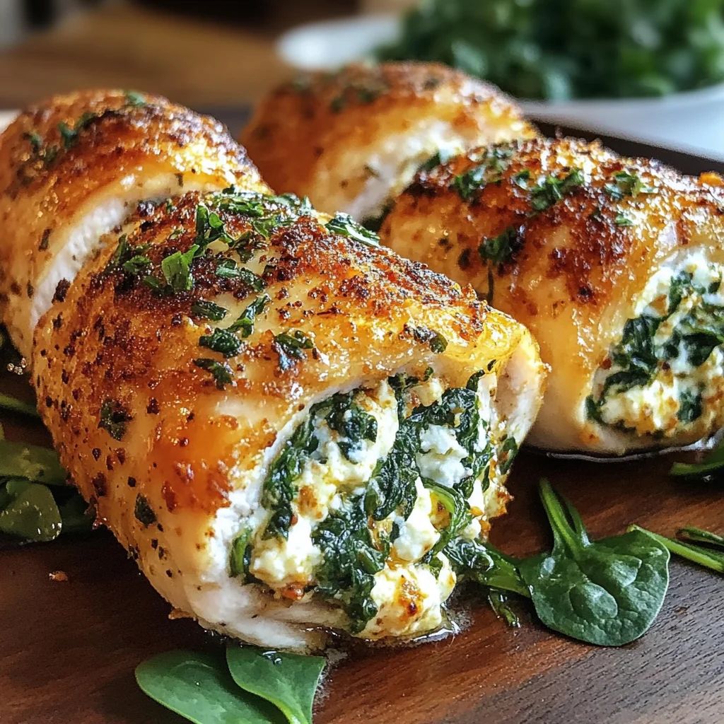 Herbed Ricotta Stuffed Chicken Rolls