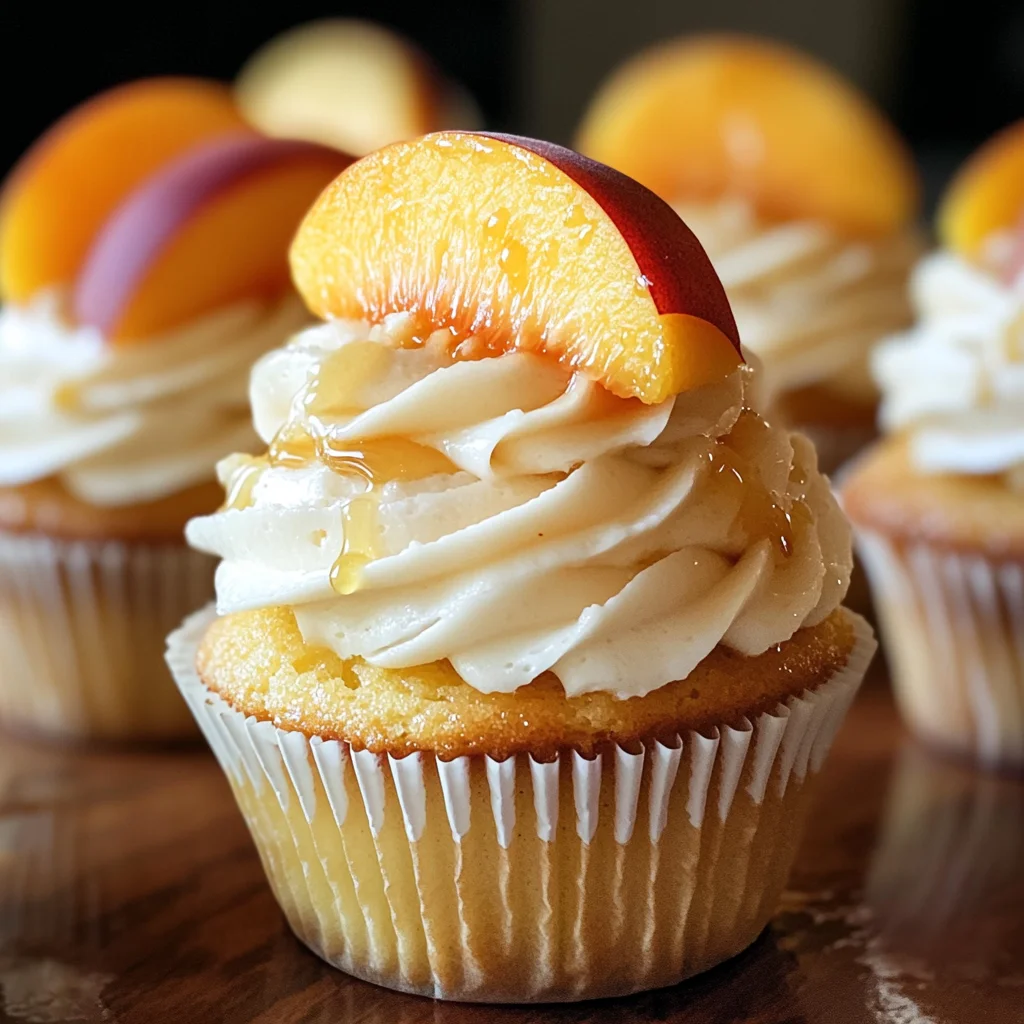 Honey Peach Cream Cheese Cupcakes