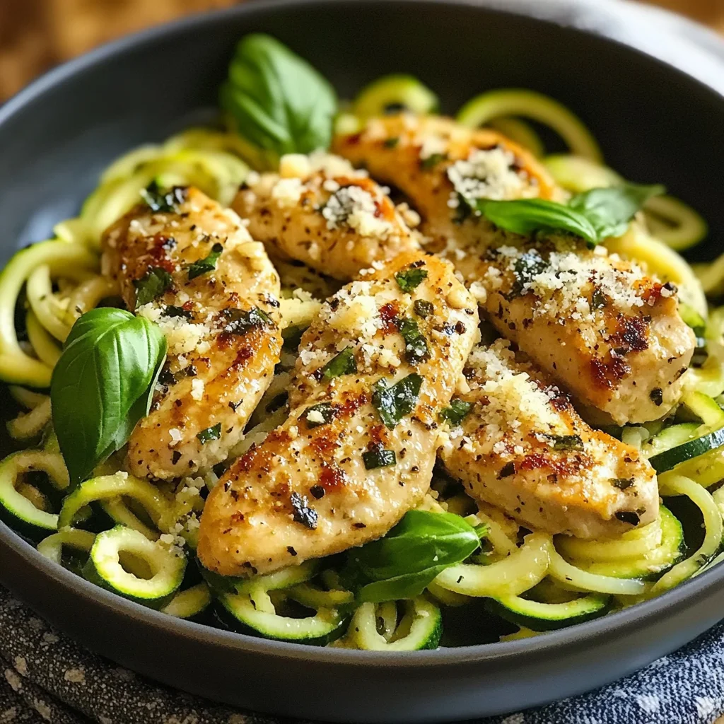 Lemon Garlic Chicken Zoodles