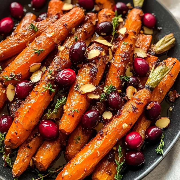 Maple roasted carrots with cranberries