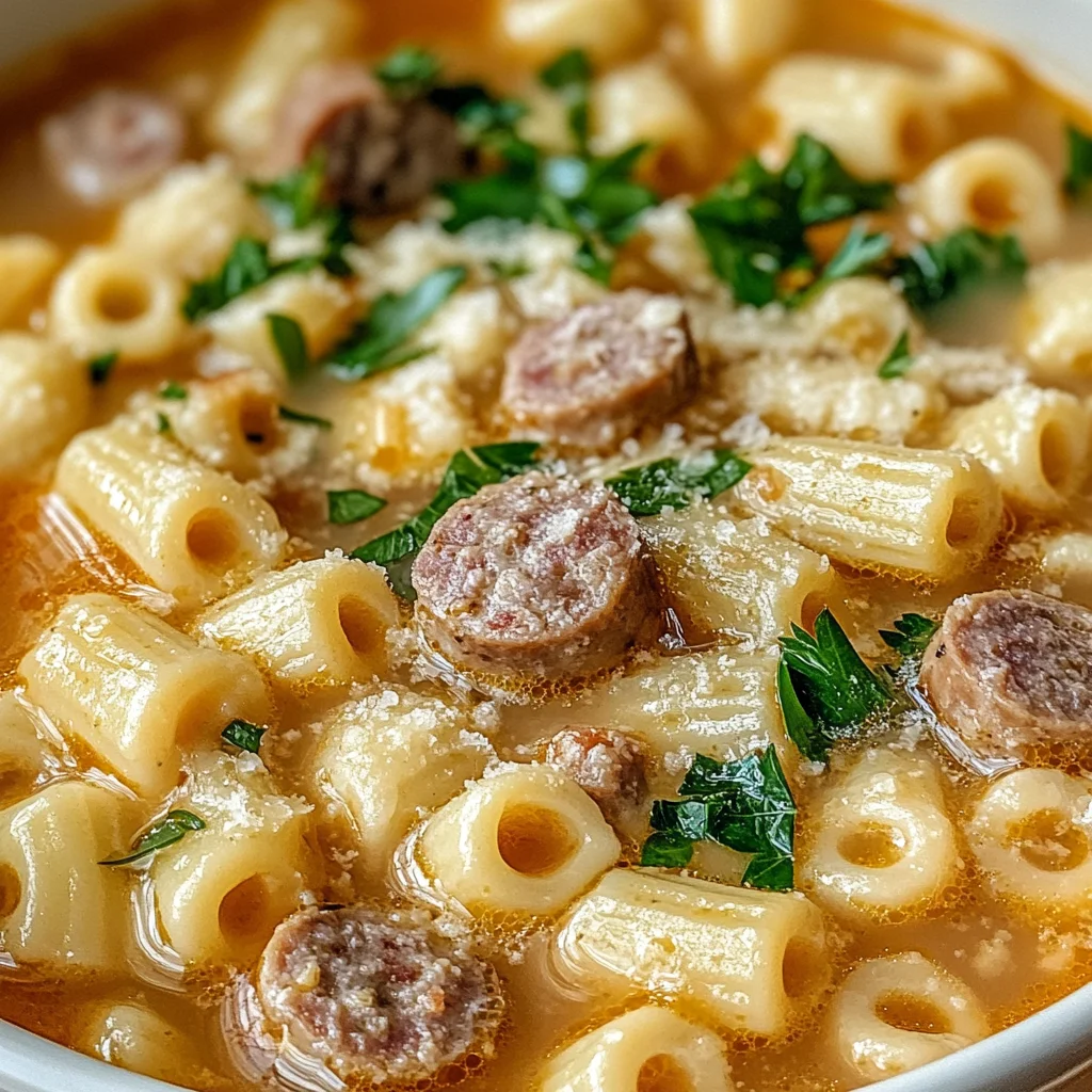 Parmesan Italian Sausage Ditalini Soup