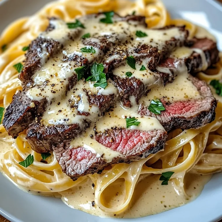 Savory Steak Gorgonzola Alfredo with Creamy Parmesan Sauce