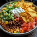 Taco Rice Bowl with Doritos Recipe