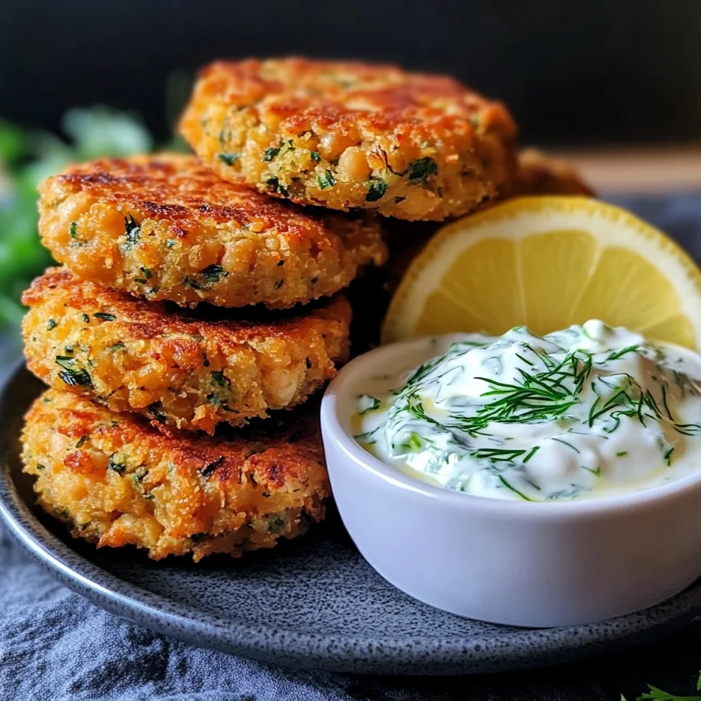 Ultimate Mediterranean Lemon Chickpea Patties with Yogurt Sauce