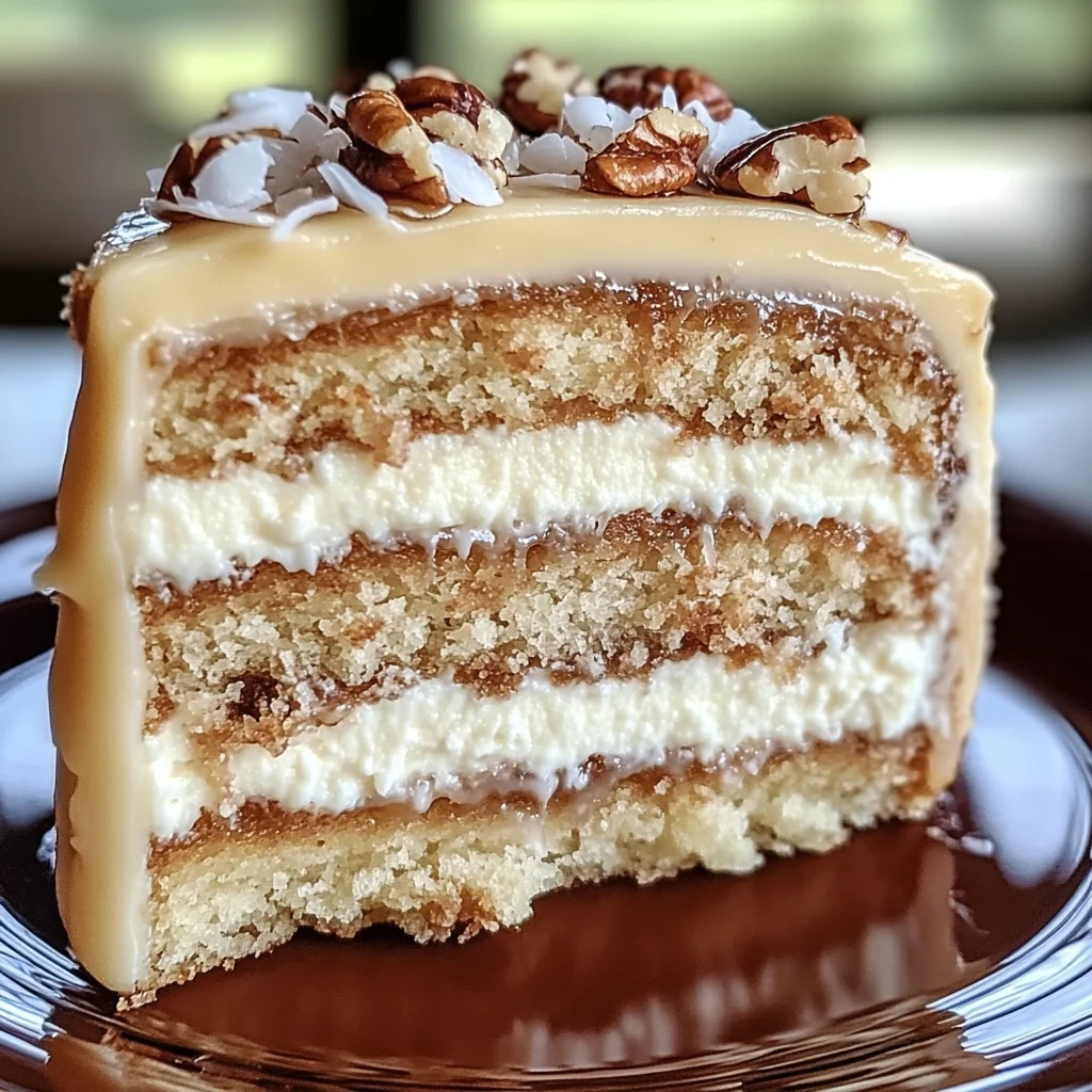 White German Chocolate Cake with Cheesecake Center