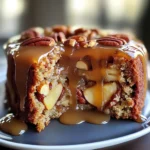 Apple Pecan Cake With Caramel Glaze