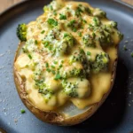 Cheesy Baked Potatoes with Broccoli Cheese Sauce
