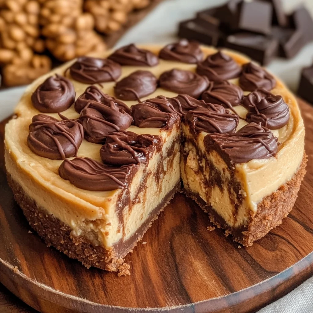 Chocolate Peanut Butter Swirl Cheesecake