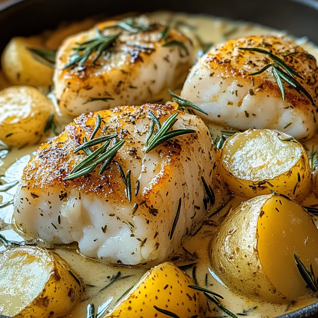 Cod & Potatoes in Rosemary Cream Sauce