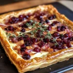 Cranberry Brie Tart with Pancetta & Thyme